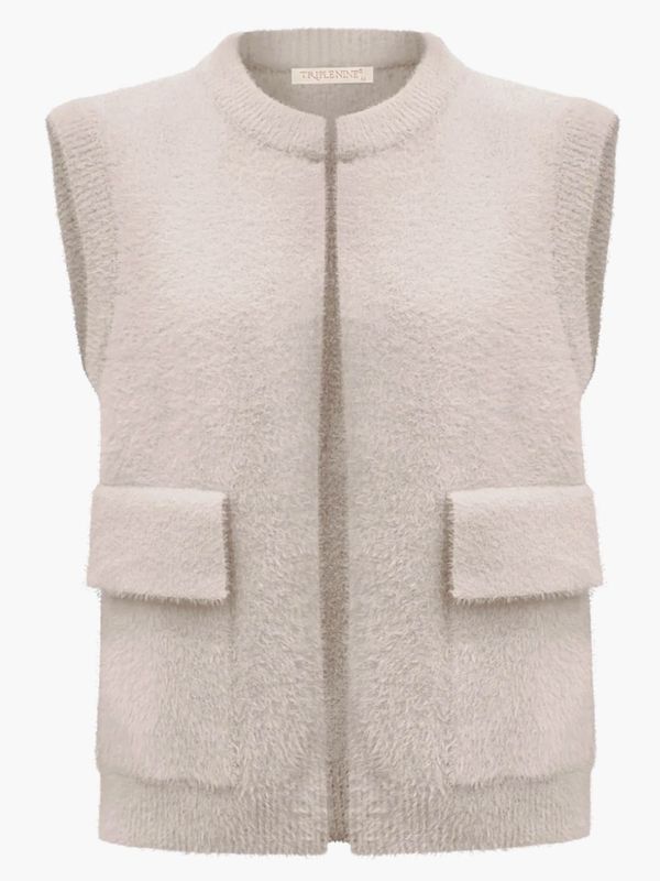 Gilet fluffy pockets creme | Triple Nine Gilet fluffy pockets creme | Triple Nine