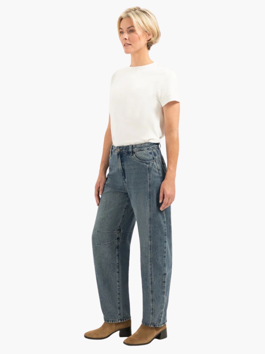 Simmy Barrel jeans Dirty Blue | Florez Simmy Barrel jeans Dirty Blue | Florez