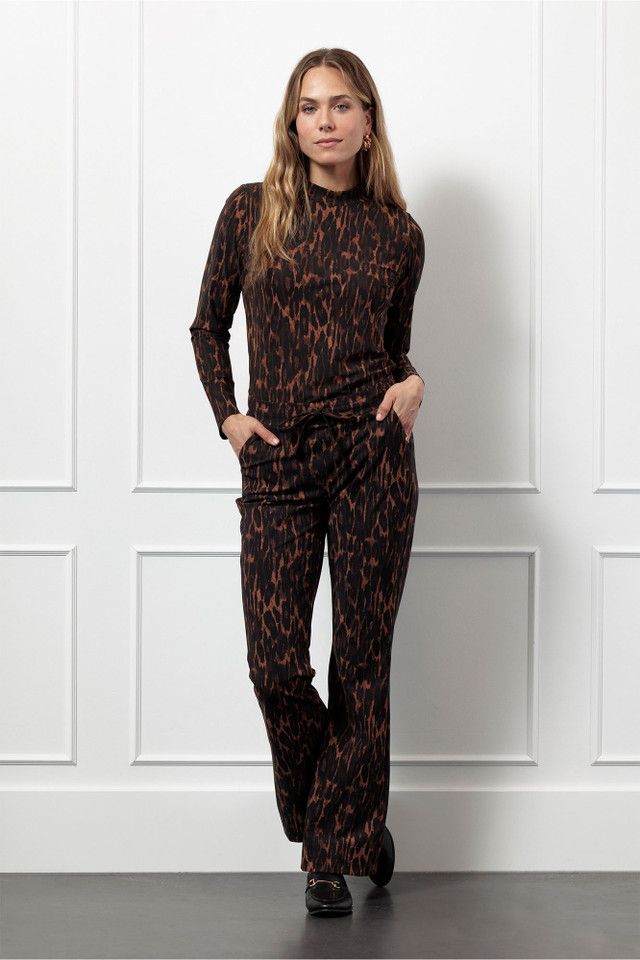 Flair drawstring animal trousers multi color | Studio Anneloes Flair drawstring animal trousers multi color | Studio Anneloes