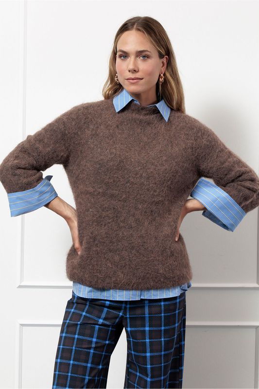 13302 Marelle pullover espresso | Studio Anneloes 13302 Marelle pullover espresso | Studio Anneloes