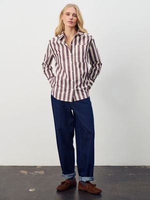 Lieke blouse Decadent Chocolate Ice stripe | Saint Tropez