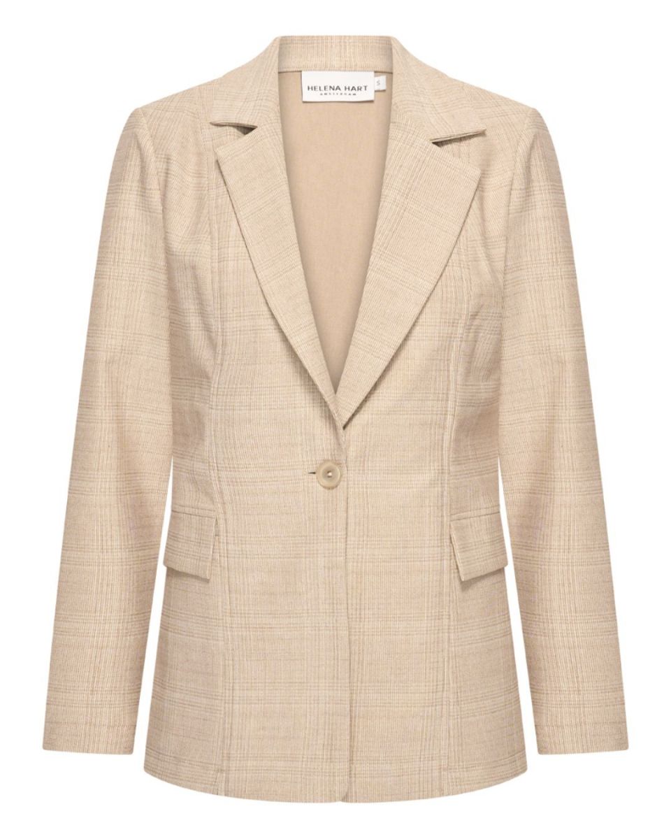 Blazer Ziggy ruit lurex sand | Helena Hart Blazer Ziggy ruit lurex sand | Helena Hart