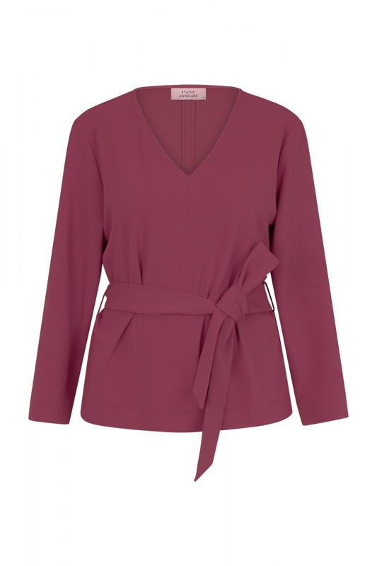 Vesper twill top vintage berry | Studio Anneloes