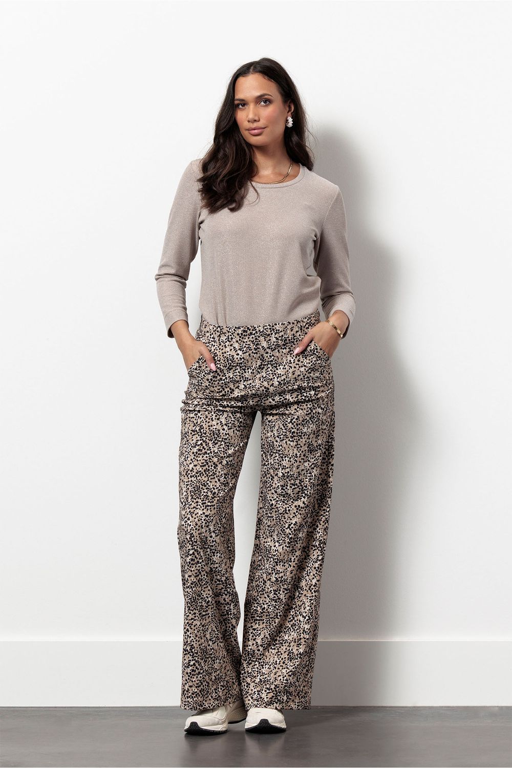 Lexie animal trousers black/kit | Studio Anneloes Lexie animal trousers black/kit | Studio Anneloes