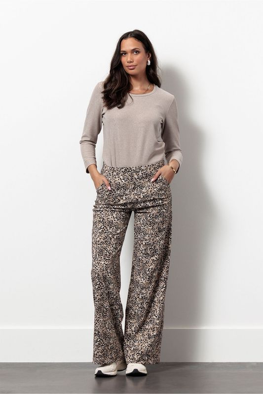 Lexie animal trousers black/kit | Studio Anneloes