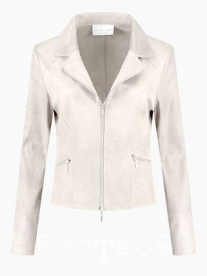 7288 Zipper biker jacket ecru | Helena Hart 7288 Zipper biker jacket ecru | Helena Hart