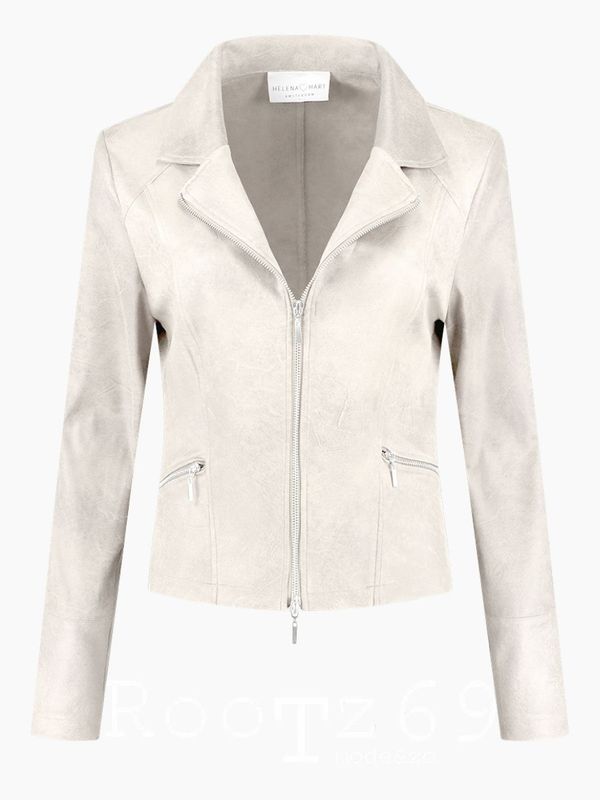 7288 Zipper biker jacket ecru | Helena Hart 7288 Zipper biker jacket ecru | Helena Hart