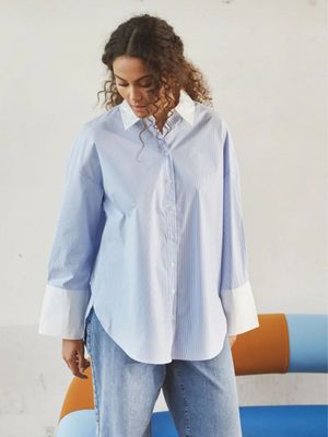 57848 Sigga blouse Light Blue Stripe