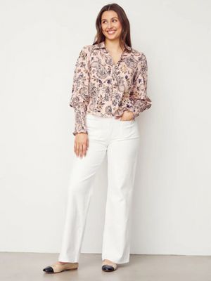 Bologna twill wide pant white | Isay