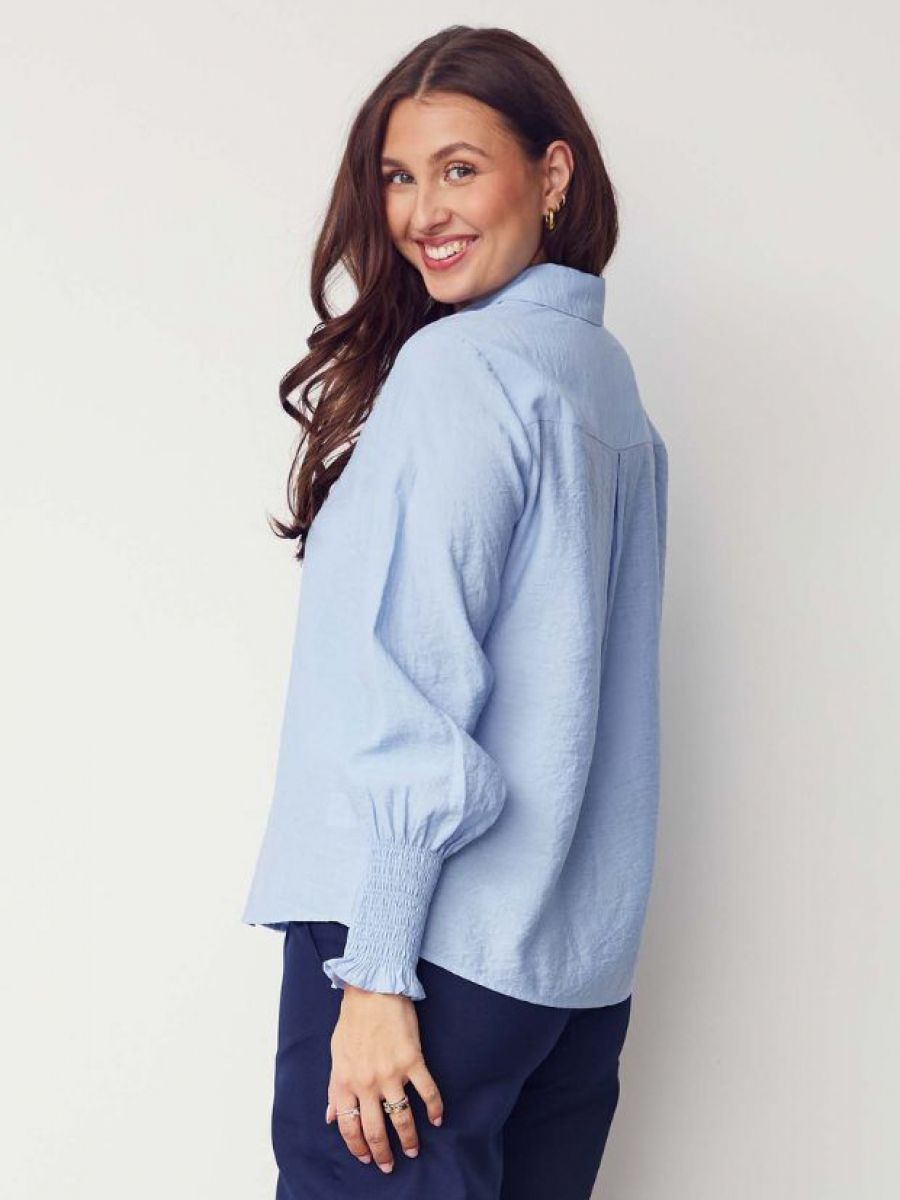 Lara basic blouse light blue | Isay