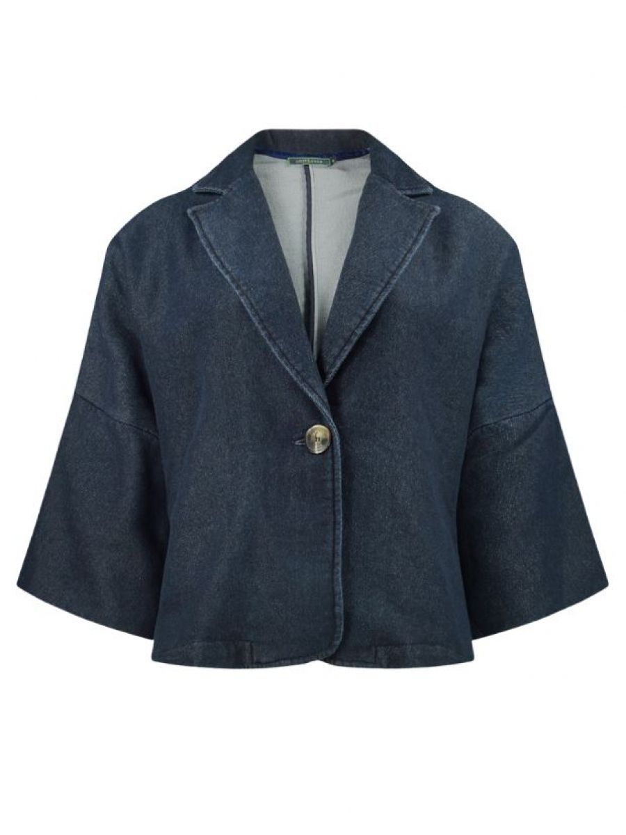 Amise cape jacket denim stone wash dark | Lizzy & Coco Amise cape jacket denim stone wash dark | Lizzy & Coco