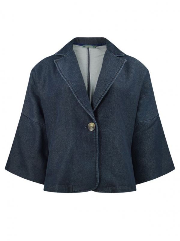 Amise cape jacket denim stone wash dark | Lizzy & Coco Amise cape jacket denim stone wash dark | Lizzy & Coco