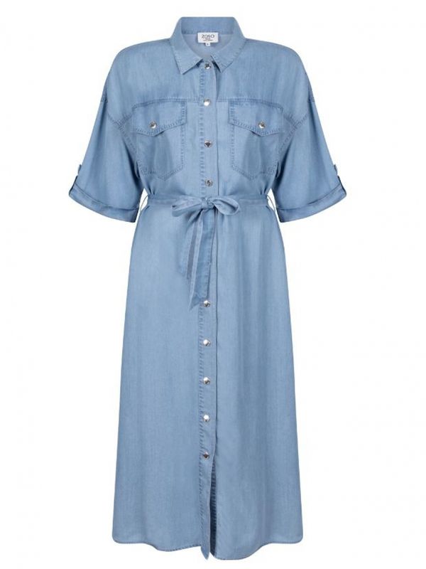 261Roos jurk light denim | Zoso