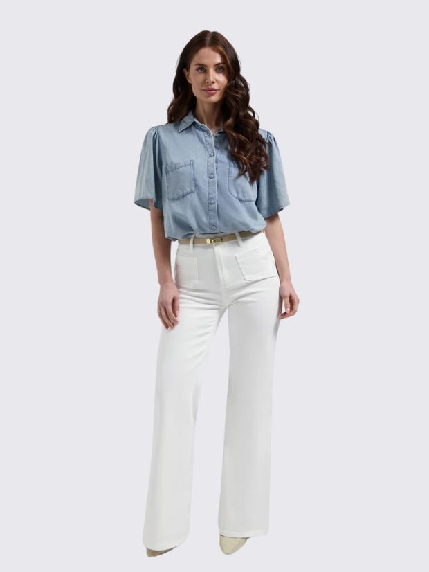 Ana flared pocket jeans Off White | Florez Ana flared pocket jeans Off White | Florez