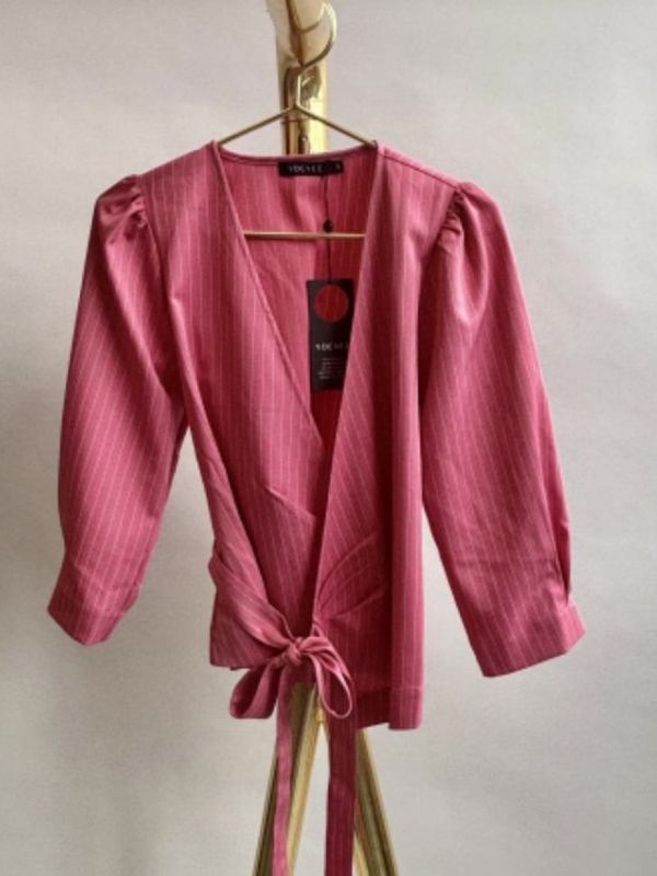 Dunya stripe overslag top Dusty pink | Ydence