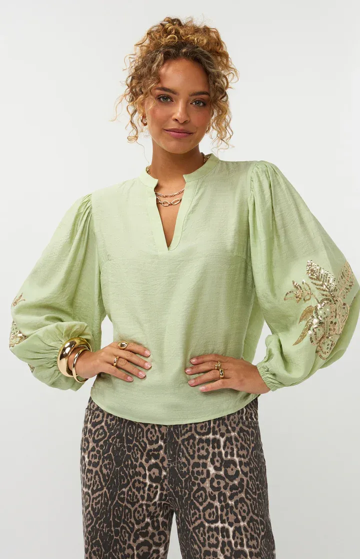 Rose blouse top soft green | Ydence Rose blouse top soft green | Ydence