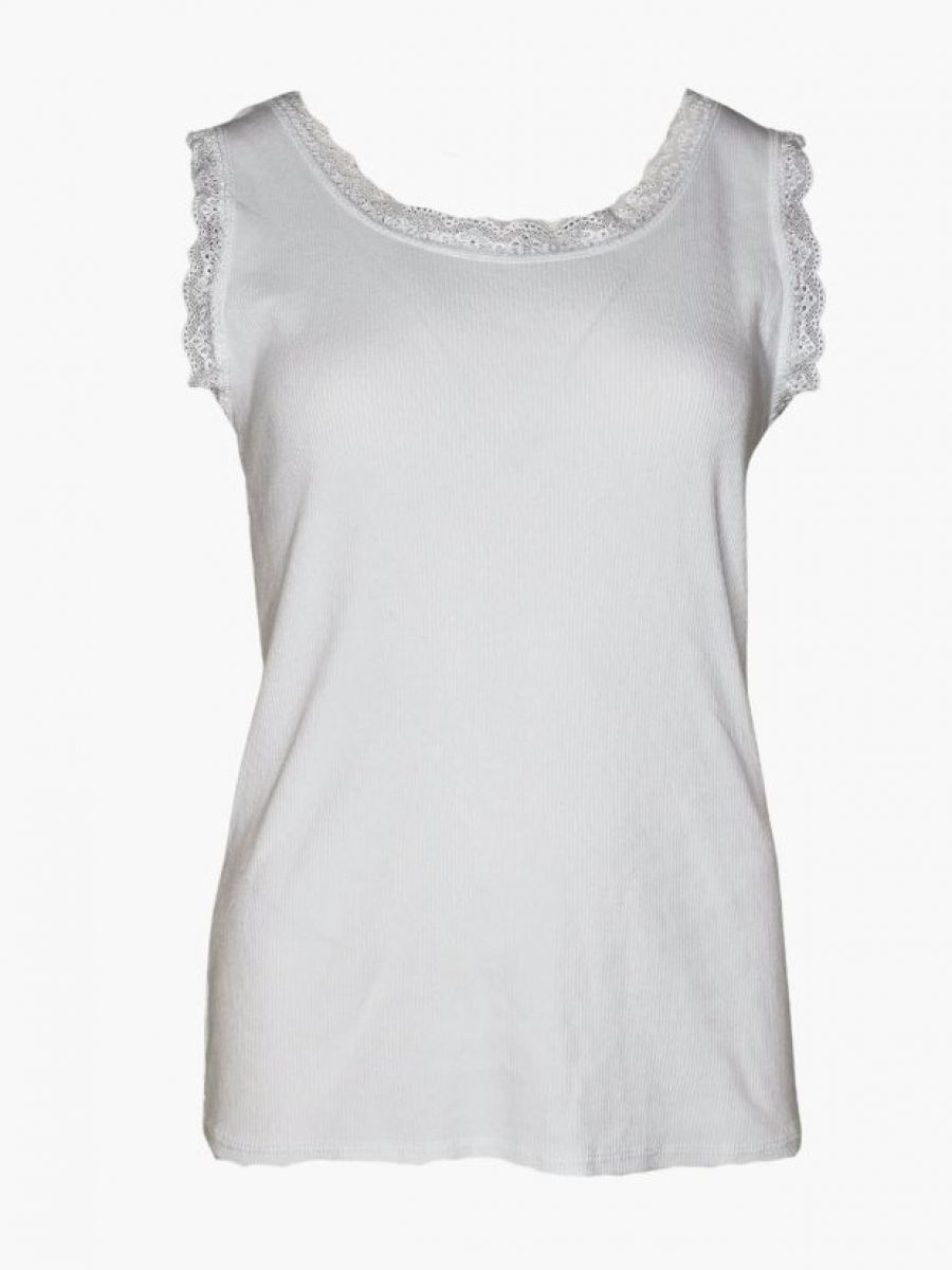 Basic singlet met kant wit | Inspired by Rootz69