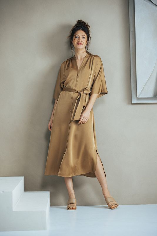 Simone dress Goud | Label Dot