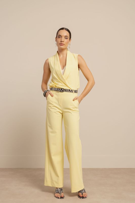 Lexie bonded trousers butter yellow | Studio Anneloes Lexie bonded trousers butter yellow | Studio Anneloes