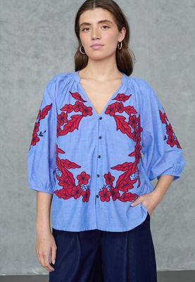 Love1575 blouse Blue dream red | Love & Divine Love1575 blouse Blue dream red | Love & Divine