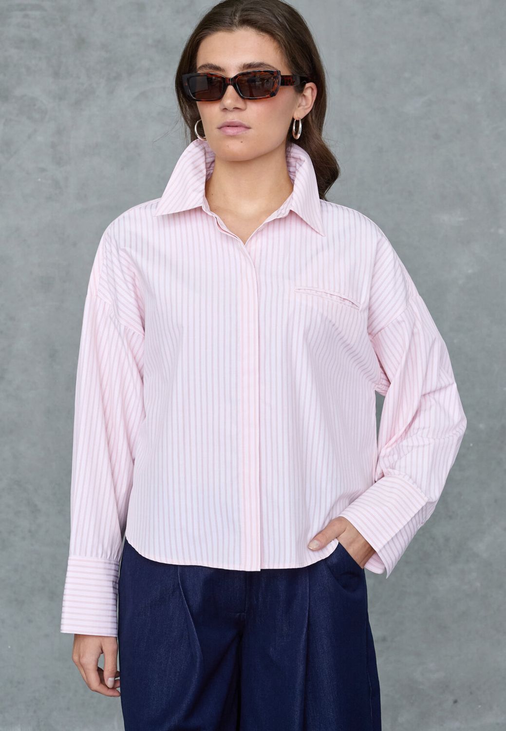 Love1495-1 blouse Cloud pink stripe | Love & Divine Love1495-1 blouse Cloud pink stripe | Love & Divine