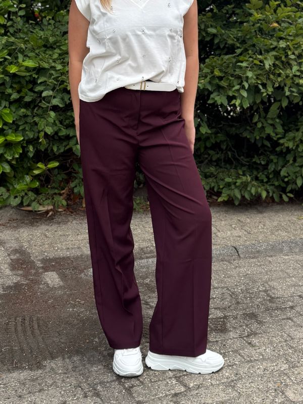 Poya straight trousers Prune | Morgan Poya straight trousers Prune | Morgan