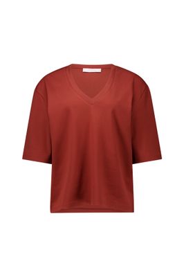 Fiore v-neck t-shirt Rust | Studio Anneloes