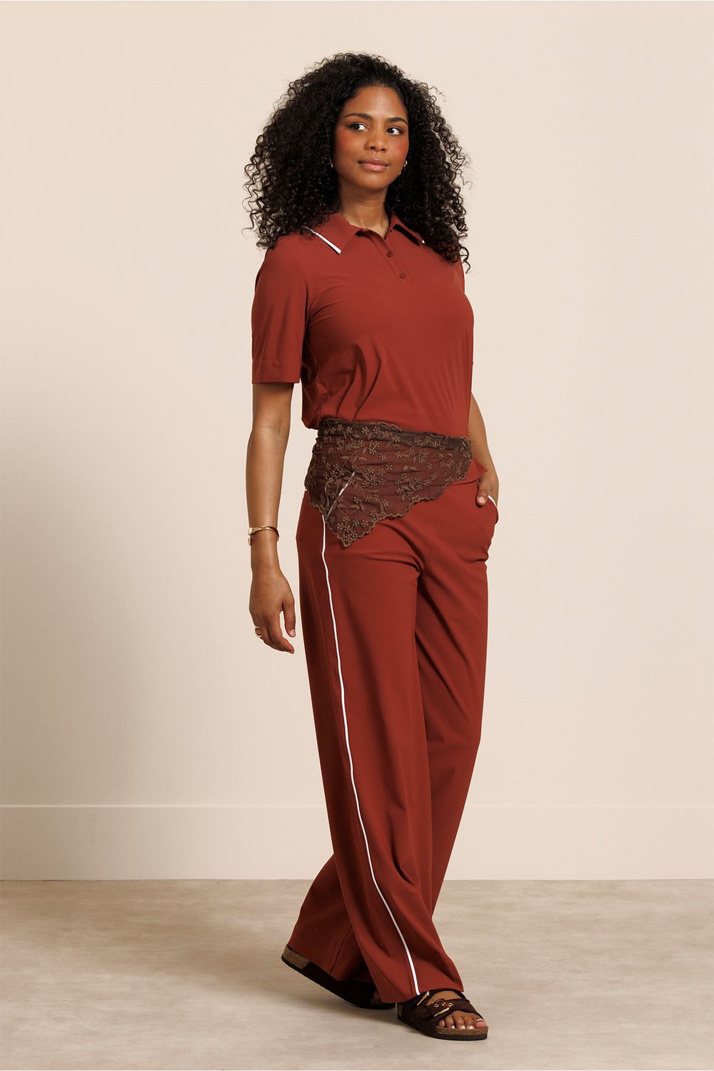 Lexie piping trousers Rust | Studio Anneloes