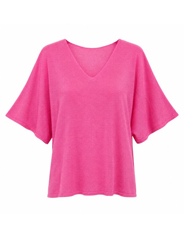 Oversized vhals viscose lurex top fuchsia | Inspired by Rootz69