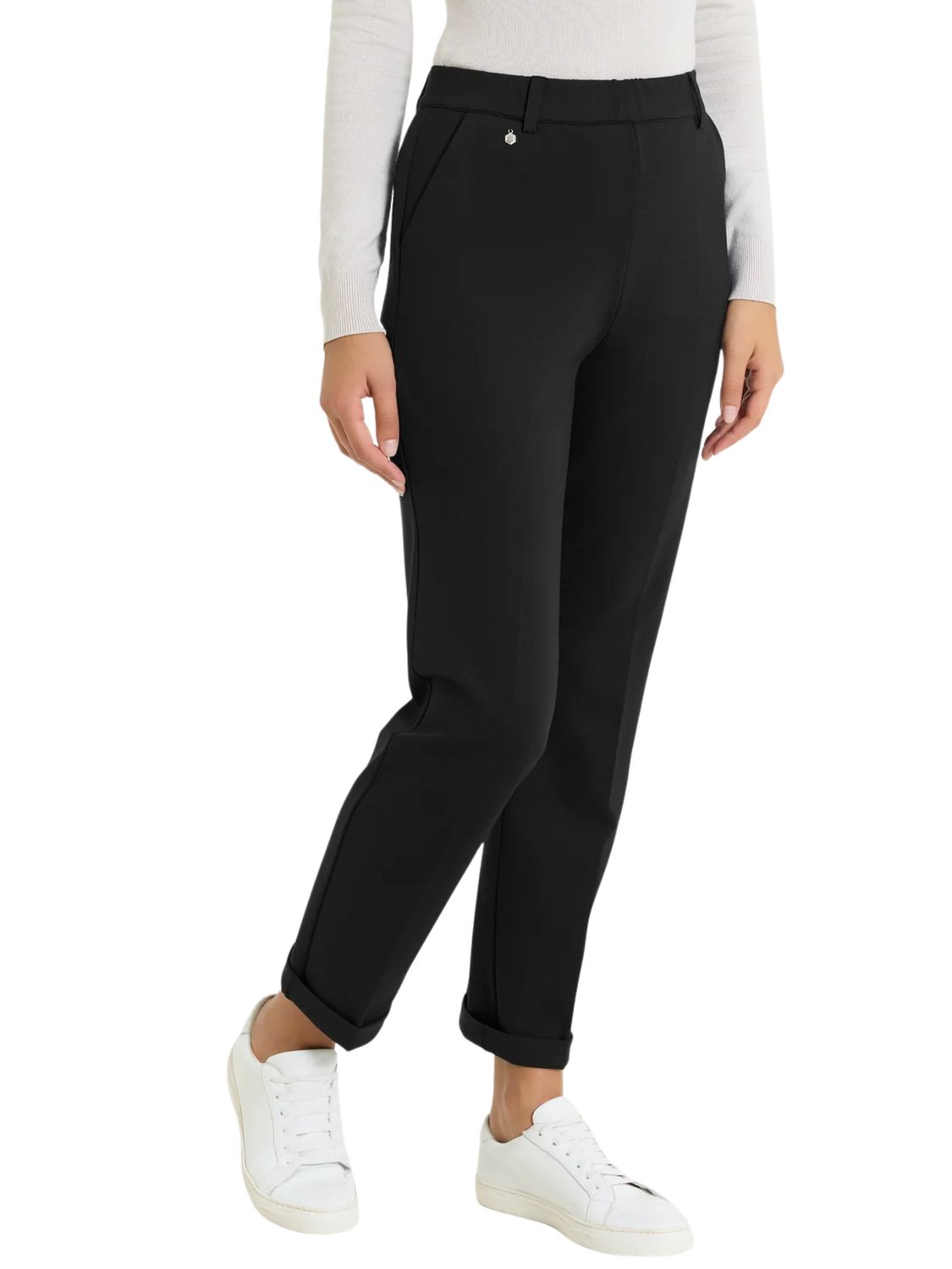Cashmere compact pants straight pockets black | ragno Cashmere compact pants straight pockets black | ragno