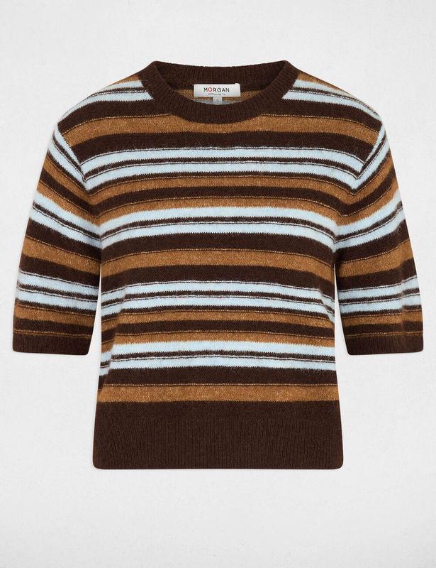 Mfifi knit pullover Marron stripe | Morgan Mfifi knit pullover Marron stripe | Morgan