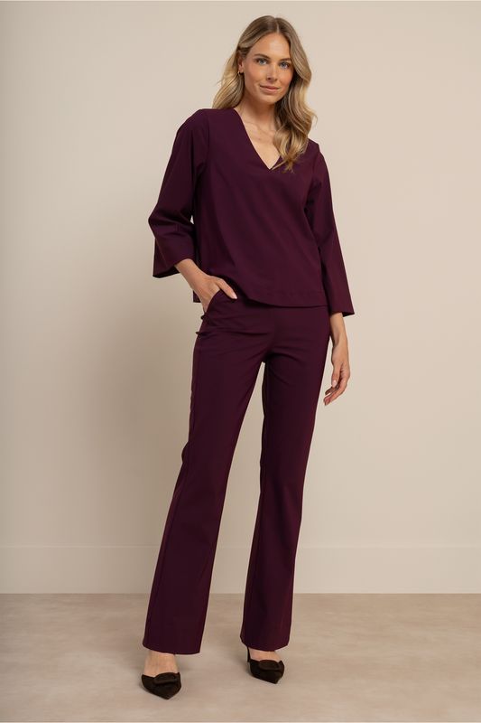 Flair bonded trousers blackberry | Studio Anneloes Flair bonded trousers blackberry | Studio Anneloes