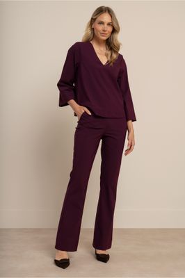 Flair bonded trousers blackberry | Studio Anneloes Flair bonded trousers blackberry | Studio Anneloes