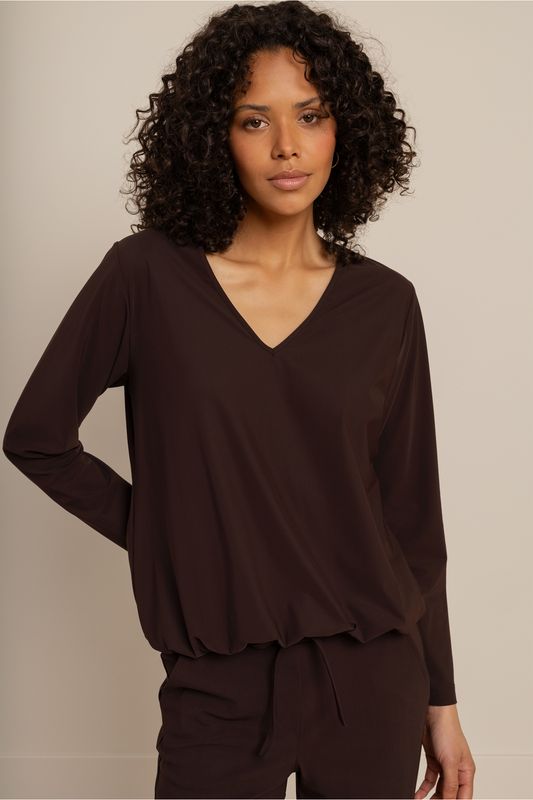 Vicky LS shirt espresso | Studio Anneloes