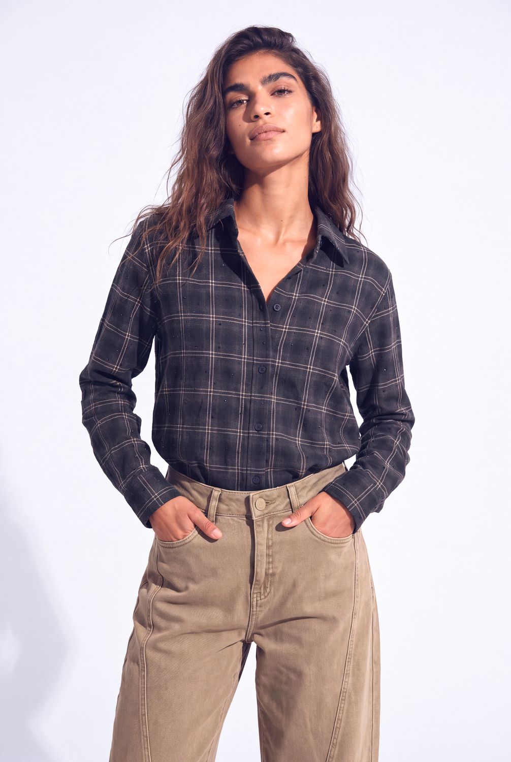 Demie blouse Blue Check | Florez Demie blouse Blue Check | Florez