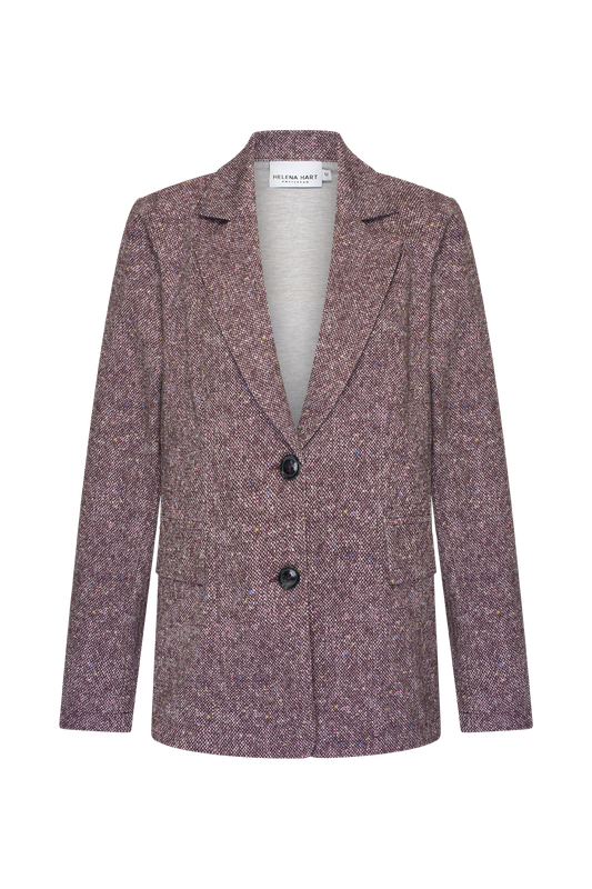 Helena Hart Blazer Nick Lano Lurex Donegal Tweed Burgundy Helena Hart Blazer Nick Lano Lurex Donegal Tweed Burgundy