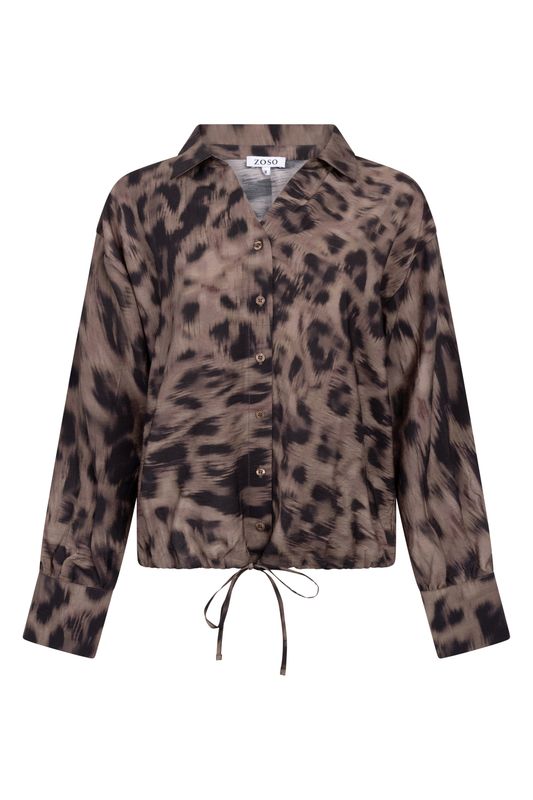 Zoso Cecile Blouse Animal Print Espresso Zoso Cecile Blouse Animal Print Espresso