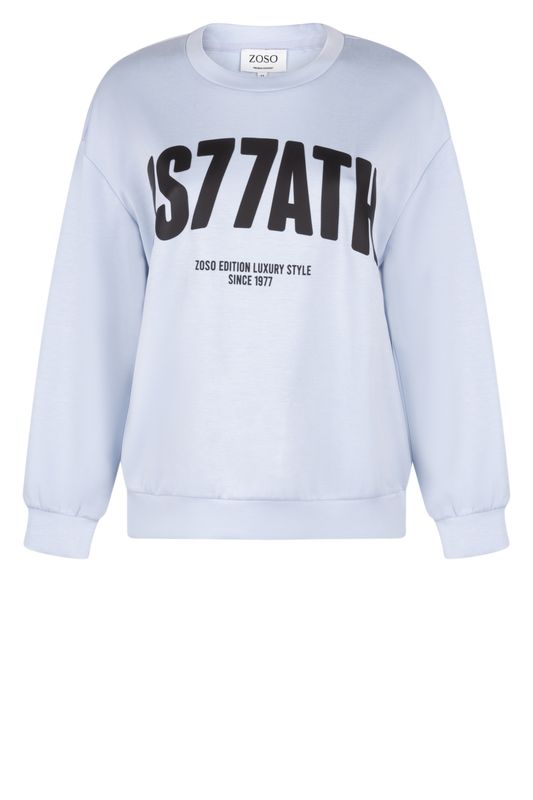 Zoso Tessa Logo Sweater Light Blue Espresso Zoso Tessa Logo Sweater Light Blue Espresso