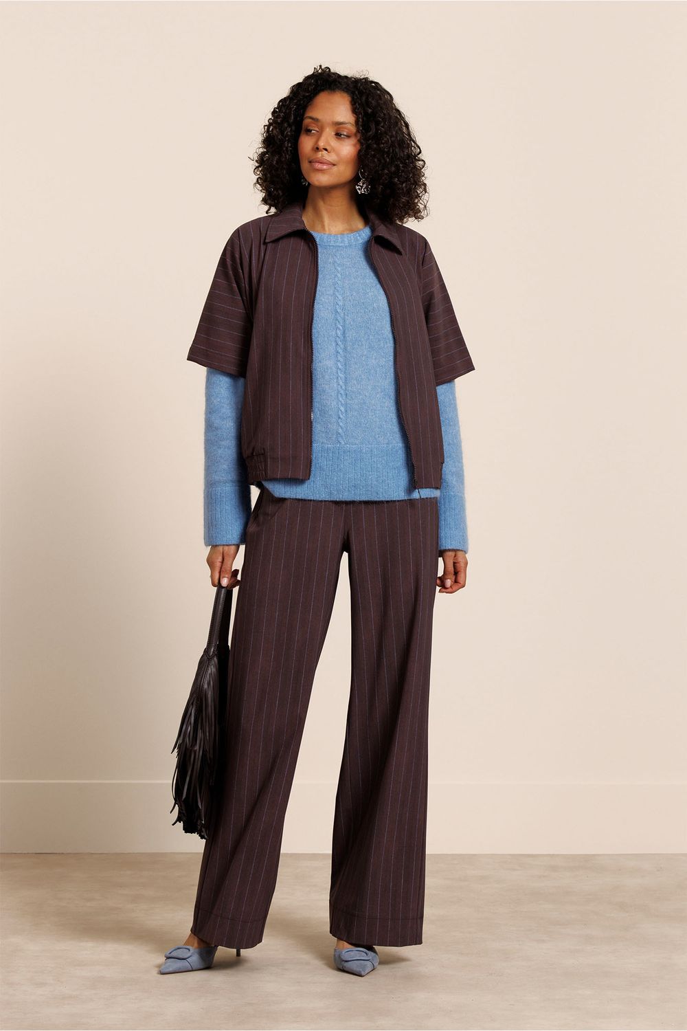 Studio Anneloes Marcella Stripe Jacket Chestnut Espresso Studio Anneloes Marcella Stripe Jacket Chestnut Espresso