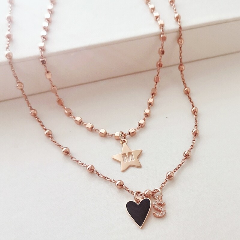 COLLANA STELLA E CUORE  