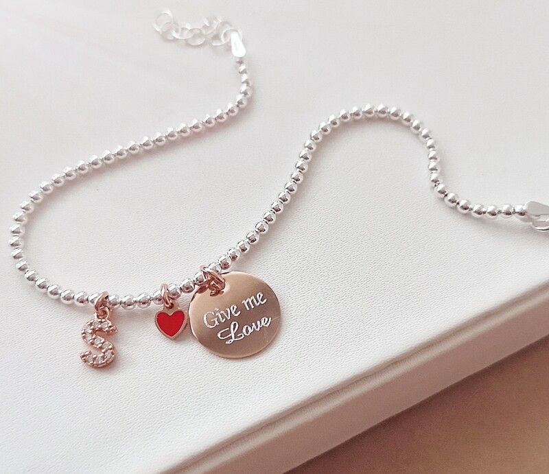 BRACCIALE PALLINE E INCISIONE 