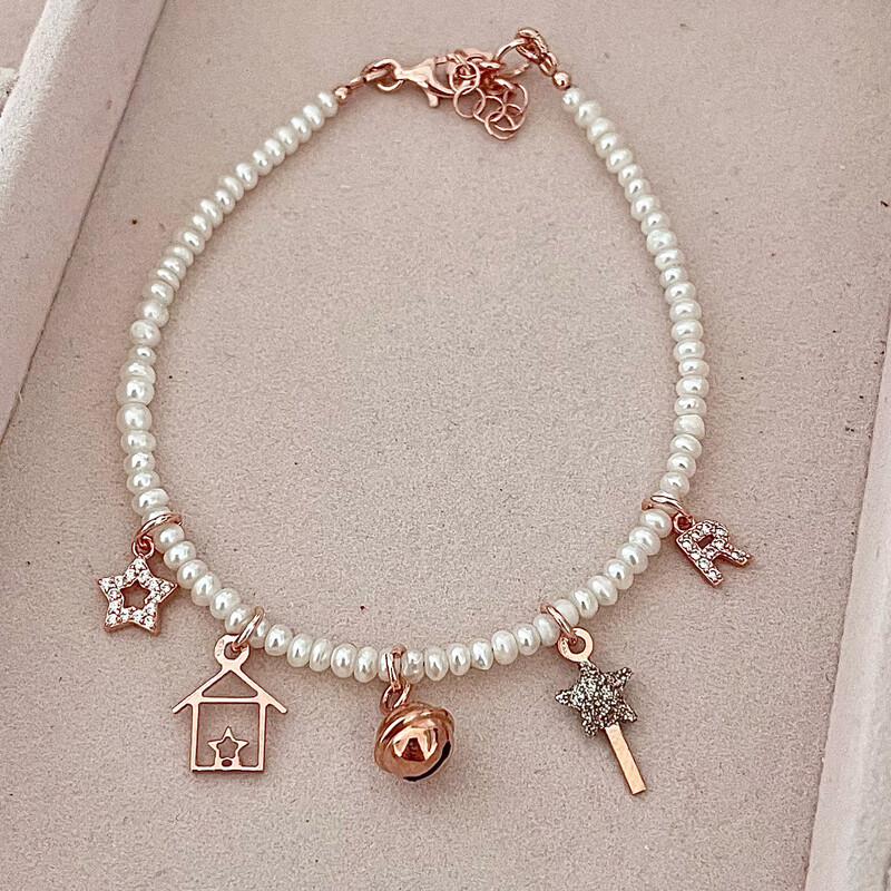 BRACCIALE PERLE E CIONDOLI