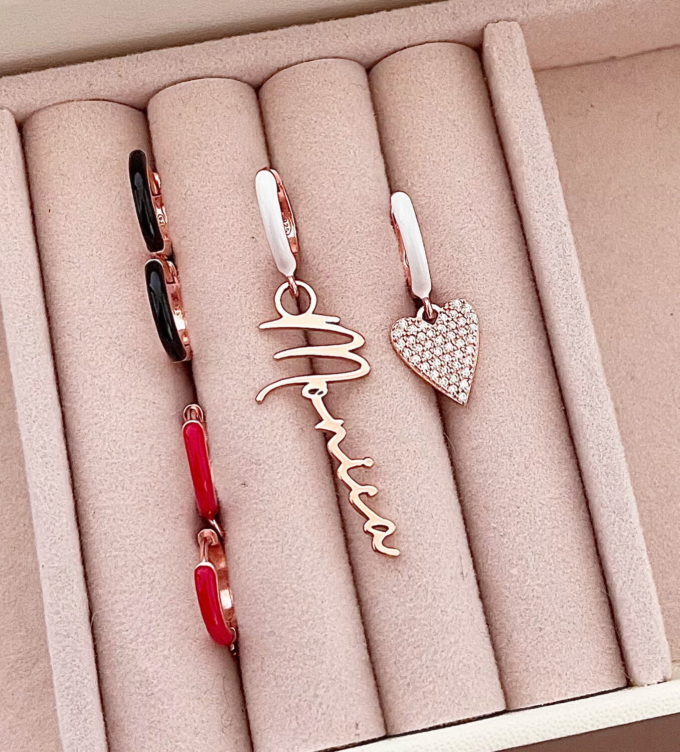 CERCHIETTI SMALTATI NOME E CUORE 