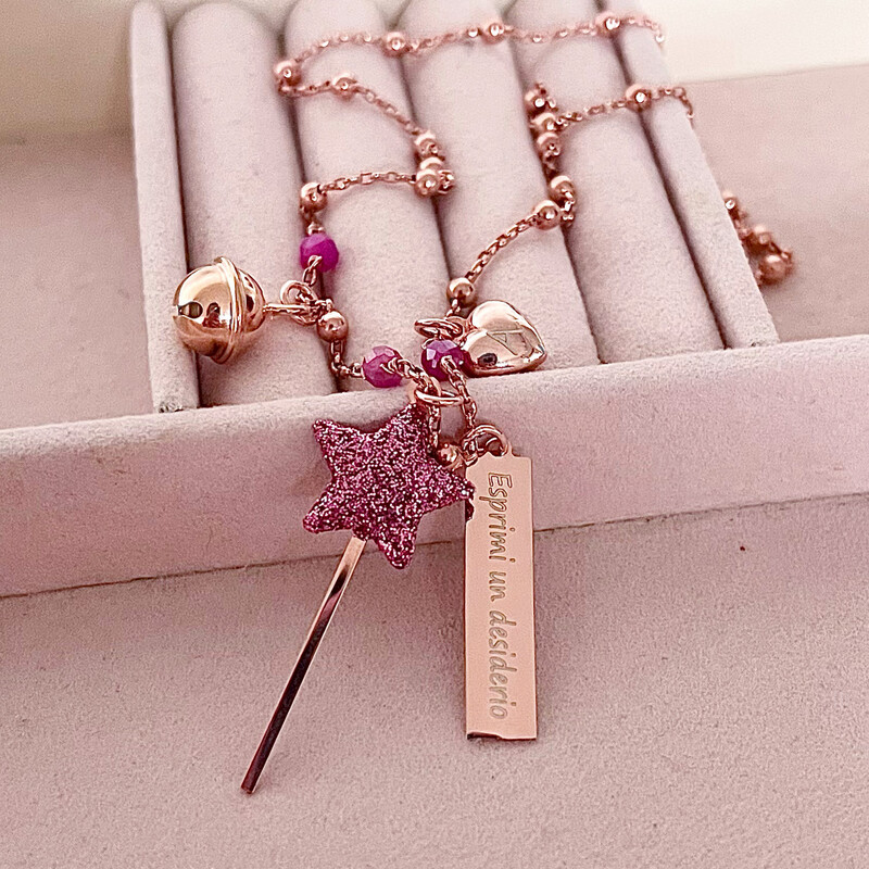 COLLANA MAXI BACCHETTA MAGICA ROSA