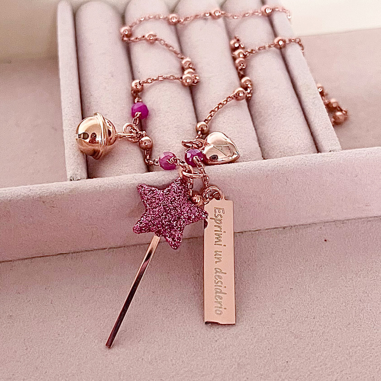 COLLANA MAXI BACCHETTA MAGICA ROSA