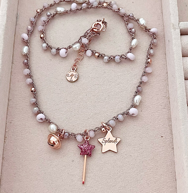COLLANA BACCHETTA MAGICA GLITTER ROSA