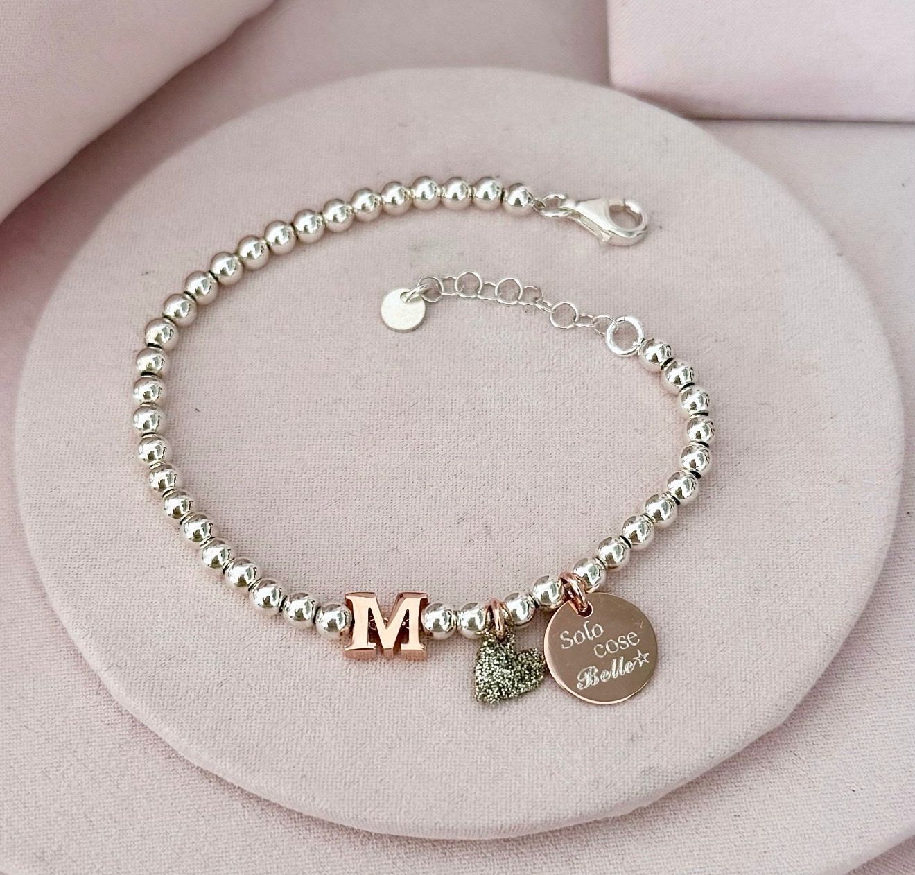 BRACCIALE LETTERA E CUORE