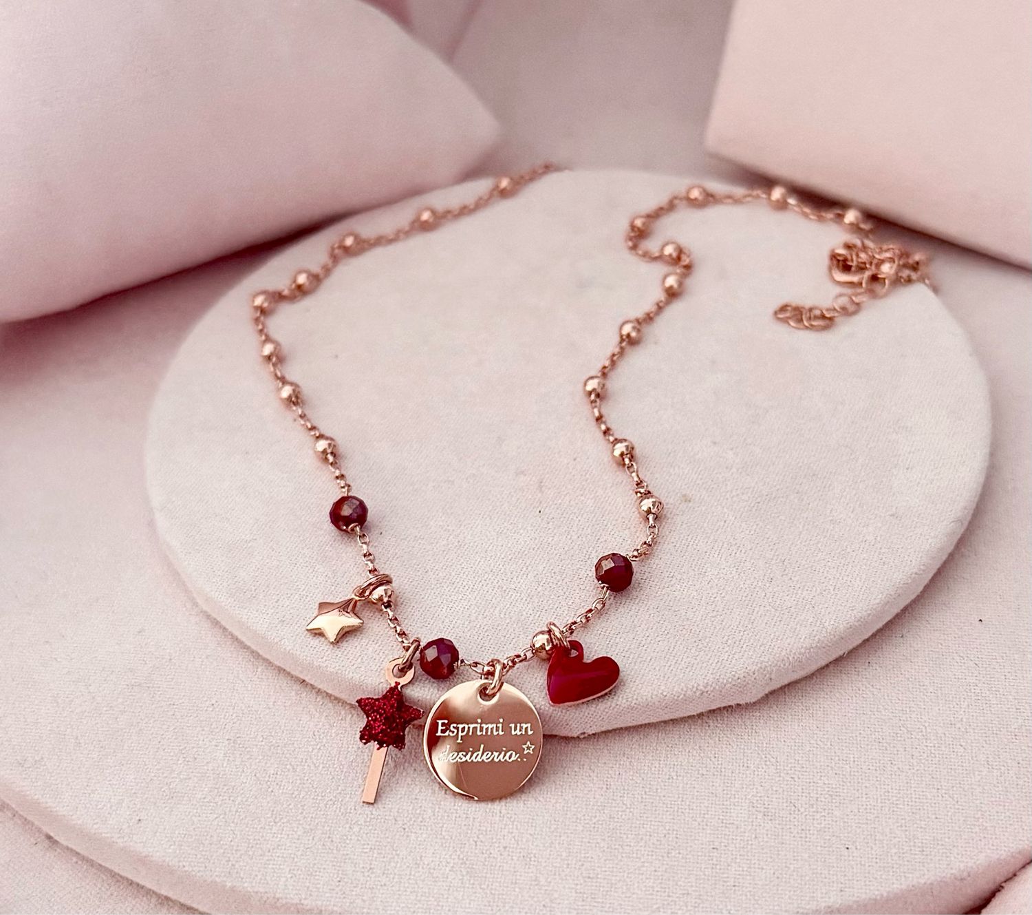 COLLANA BACCHETTA MAGICA E CUORE