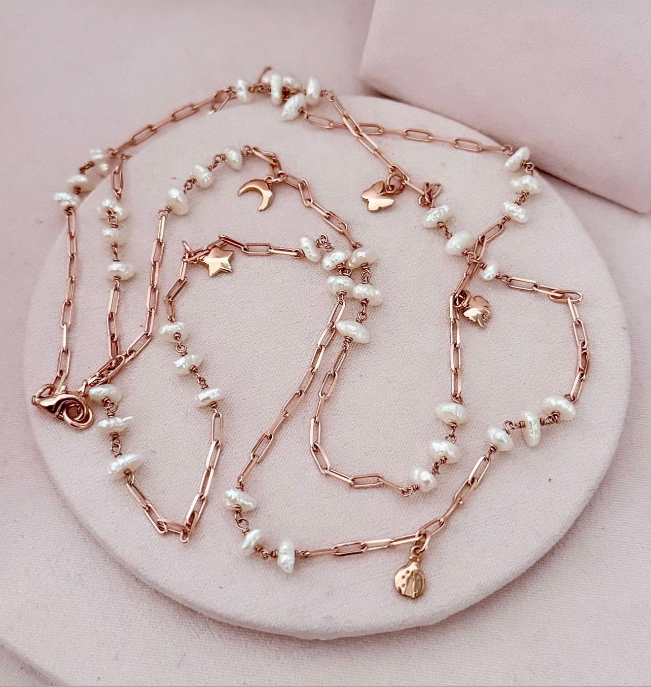 COLLANA MINI GRAFFETTA E PERLE