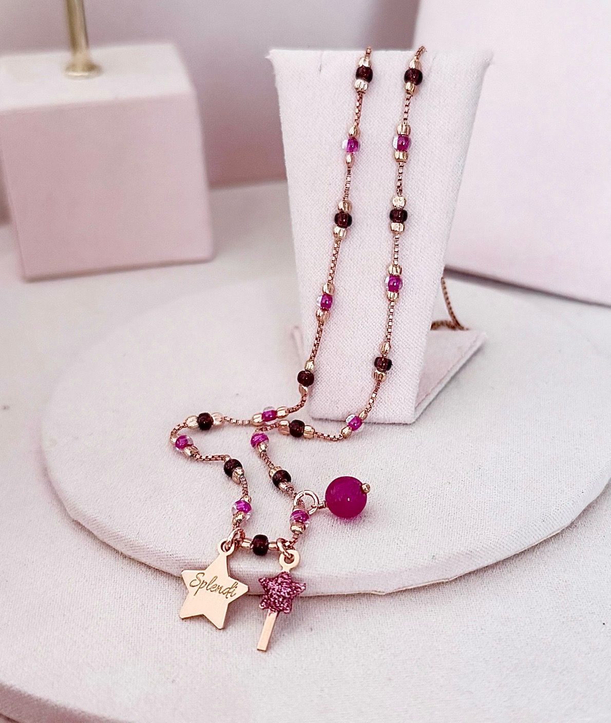 COLLANA BACCHETTA MAGICA FUCSIA